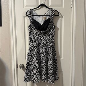 Lindy Bop Monochrome Spotted Mini Dress